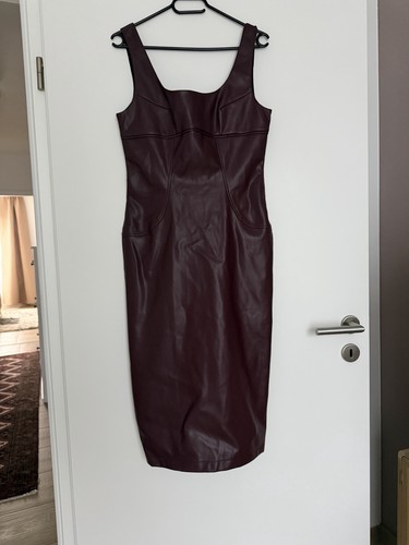 Kunstleder kleid weinrot m - kleid,