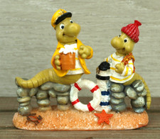 Witzige maritime Deko Figur - 2 Wattwürmer - Moin - Wattwurm 10 x 8,5cm (2481)