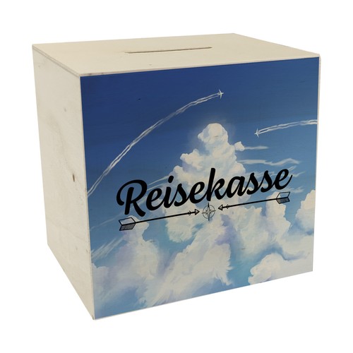 Reisekasse spardose aus holz - spardose,