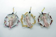 3 antike Perlen Glas Ornamente / Gablonz, Tschechien, ~ 1940 (# 15812)