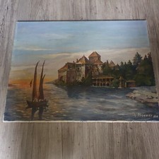 Antik - Ölgemälde - TH. Niederer - Hand gemalt - Landschafts Bild.