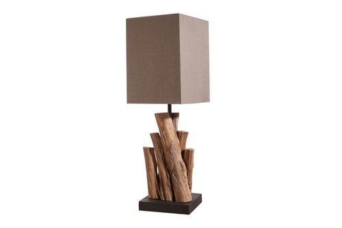 Nachttisch lampe holz stoff - nachttisch,
