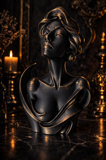 Skulptur Frau Büste schwarz