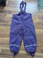 Matschhose, Regenhose, lila, mit Trägern, Größe 110/116