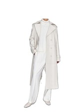 Damen Echt Leder Langer Mantel