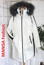 MANISA FASHION Rainwear Designer JACKE 44 46 weiß Wasser + Winddicht KAPUZE