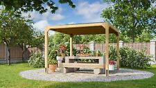 Pavillon Holz Gartenlaube Holzpavillon Pergola Cubus Gartenhaus Karibu