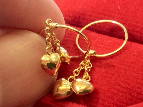 18k gold herz ohrring - herz,