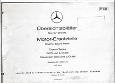 Mercedes Benz Übersichtsblätter Motorersatzteile Ponton/Flosse, 1964