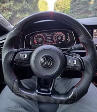 Real Carbon Fiber Sportlenkrad D-Shape für VW Golf Mk7/Mk7.5 GTI GTD R 2013-2020