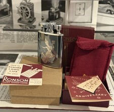 Ronson Siam Tanzende Figuren Sterling Silber Niello Feuerzeug