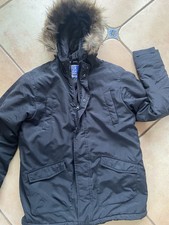 Winterjacke Parka Jungen Gr 176 Jack & Jones Schwarz Abnehmbarer Pelzkragen