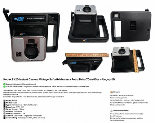 Kodak ek20 instant camera - kodak,