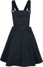 Hell Bunny Mittellanges Kleid Damen Dakota Pinafore Dress schwarz