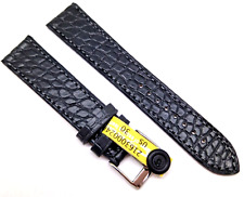 Uhrenarmband XS echt Kroko kurz 18mm Grau Sehr Flach Deutscher Hersteller / 96