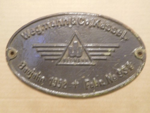 Orig waggonschild wegmann - waggonschild, "