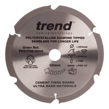 TREND PCD 250 MM x 6 T x 30 mm Diamanttrennscheibe Faserzementplatte