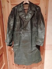 Alter sehr schwerer schwarzgrauer Ledermantel Mantel - Größe 54/56 - L/XL - TOP