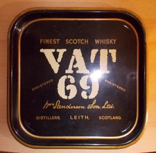 Original VAT 69 Scotch oder Whisky Blechtablett,50/60er Jahre!