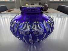 blaue Bleikristallvase
