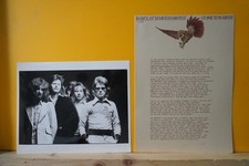 BARCLAY JAMES HARVEST++Original+Label+PROMOTION SHEET+PHOTO+"Gone to Earth"+1977