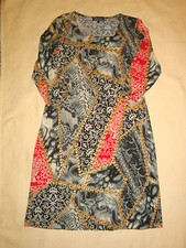 Kleid * 3/4 Arm * Gr. S 36 * Julie C. * gemustert * Eckiger Ausschnitt * 