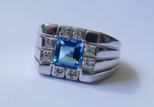 Ring blauer stein zirkonias - blauer,