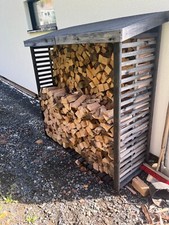 STABILES Kaminholzregal MIT RÜCKWAND Feuerholzregal Brennholzständer Behälter