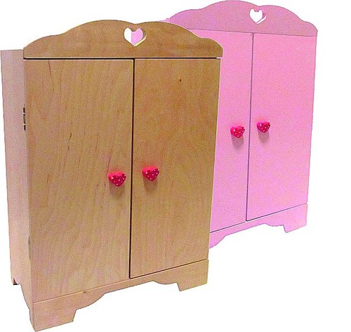 Puppenschrank natur oder - , rosa