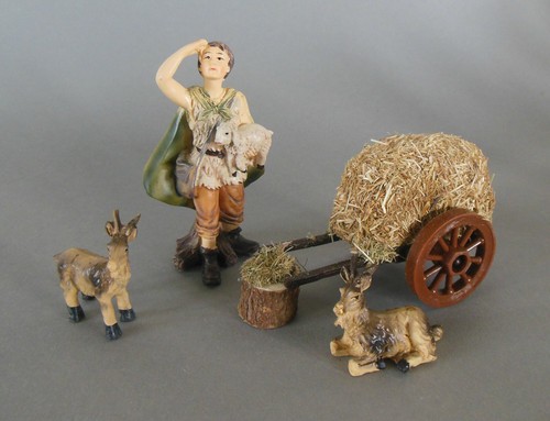 Hirte mit lamm und - mit, ziegen