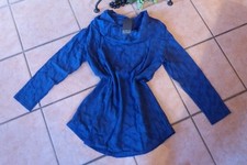 BORIS INDUSTRIES Tüll Tunika 46 48 NEU royal blau RAFF-Kragen Stretch LAGENLOOK
