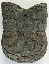 Antike Kinder Riegelhaube Mädchen Silber-Stickerei Trachtenschmuck München ~1880