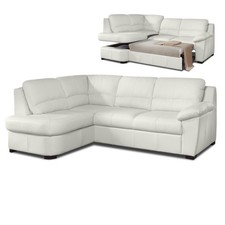 Ledersofa - bianco -