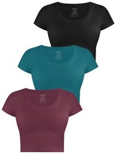 3 x Damen crop T-Shirt Basic