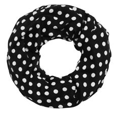 weicher Loopschal mit Punkten Polka Dots weiß schwarz rot Rockabilly gestrickt