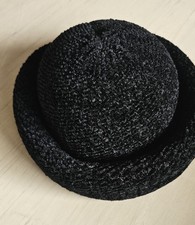 Vintage Damen Hut Schwarz, 52 cm, Maly Hübling Darmstadt