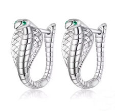 Cobra Schlange Ohrringe Creolen 925 Sterling Silber Geschenketui