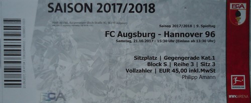 Ticket bundesliga 2017 fc - ticket,