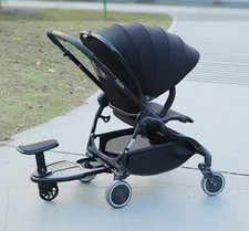 Buggy Board mit Sitz Kiddy Trittbrett für Kinderwagen Rollbrett Mitfahrbrett NEU