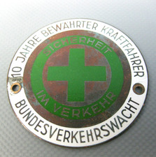 alte Auto Plakette Emblem Bundesverkehrswacht 10 Jahre bewährter Kraftfahrer