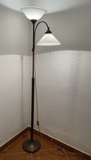 Stehlampe in Berliner Messing mit glockenförmigem Opalglas 30cm