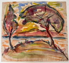 Degner, Arthur (1888-1972) expressive “Landschaft (Nidden/Kur. Haff)” 1923, sig.