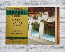 Grassl Hotel Garni Cafe Berchtesgaden Lipp Werbung Reklame Deko Retro Faltblatt