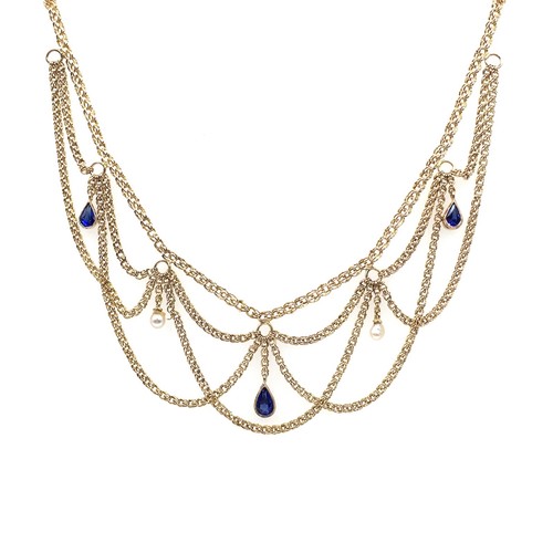 5cm jugendstil collier 9kt - jugendstil,