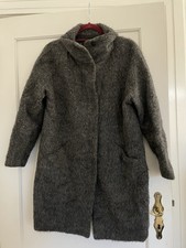 Grauer Mantel Hallhuber Gr. 34 XS S Warm Wintermantel Jacke