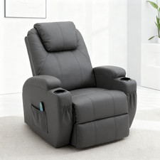 Massagestühl Wärmefunktion Liegestühl Sofa 360°drehbar Relaxsessel PU