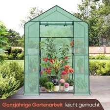 Überwinterungszelt Foliengewächshaus Pflanzen Gewächshaus Tomaten 143x73x195cm
