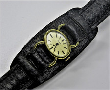Gub Glashütte Damenuhr 70er Jahre m. kultigen Lederarmband