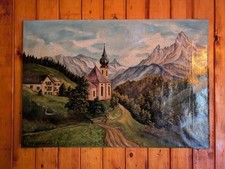 Maria Gern Ölgemälde Antik Blick auf Watzmann 