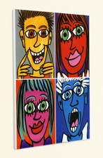 Face it PopArt Malerei Gesichter Bunte Farben Kunstdruck Poster Rizzi Platte 28